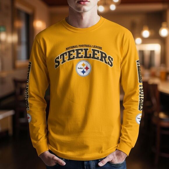 NFL Team Apparel Pittsburg Steelers T Shirt Size Medium #37 - Picture 1 of 5